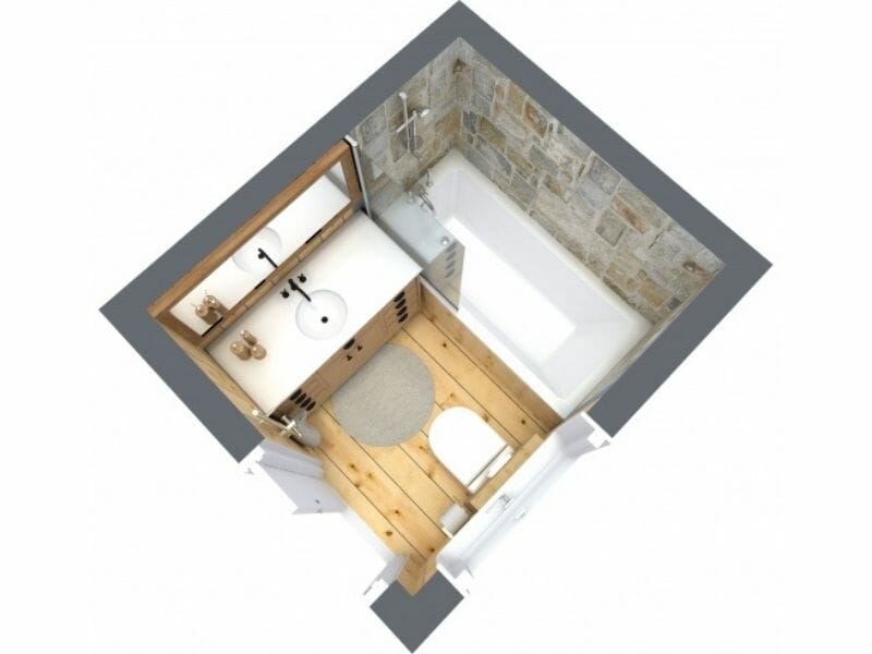 Small bathroom renovation with bathtub 