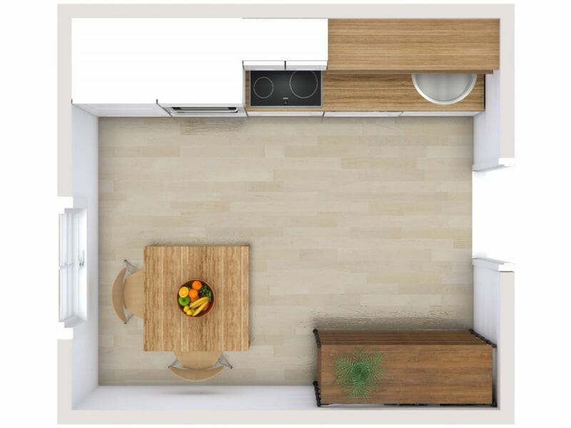 Small one-wall kitchen design