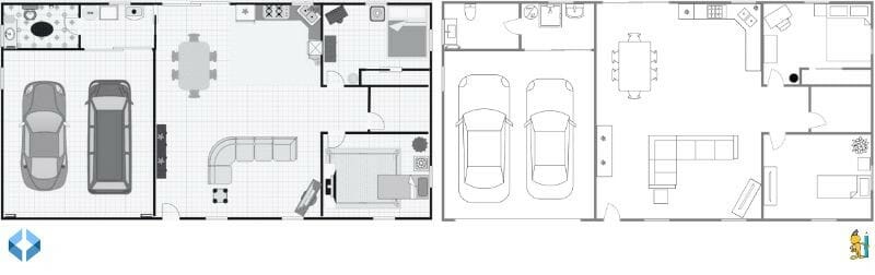 2D floor plan roomsketcher vs smartdraw