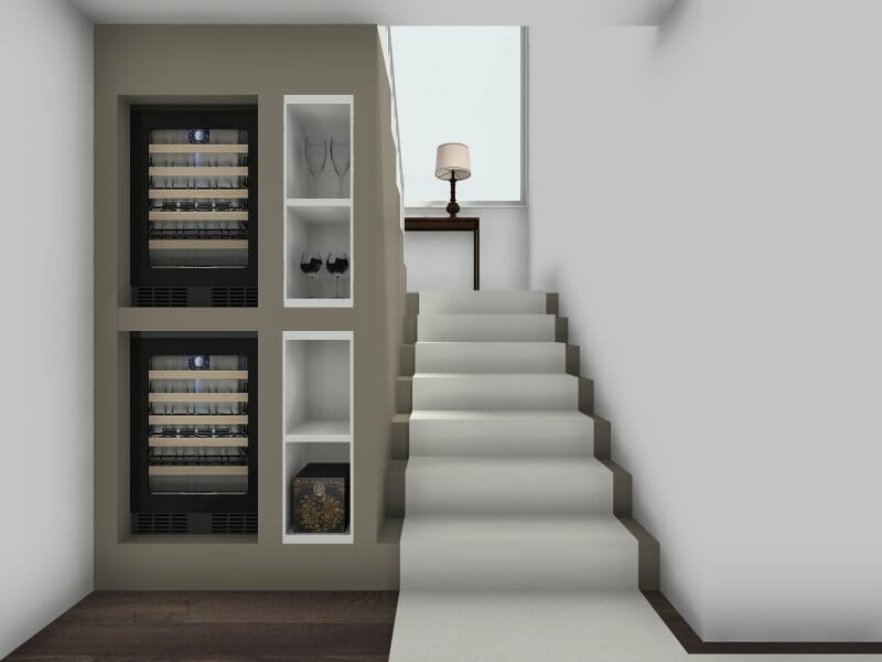 wine storage underneath stairs