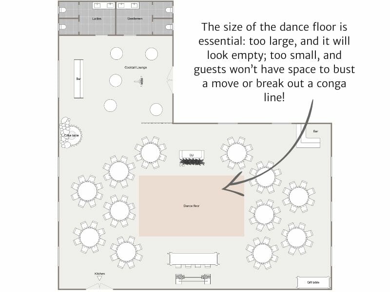 wedding floor plan template with dance floor